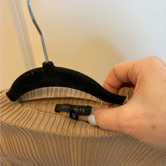 Dynamite Beige Ribbed Sweater - Picture 3 of 4